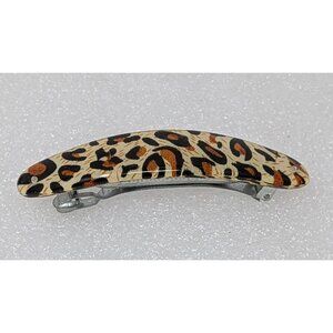 Vintage Leopard Print Hair Barrette Clip 4.25" x 1" Women's Accessory